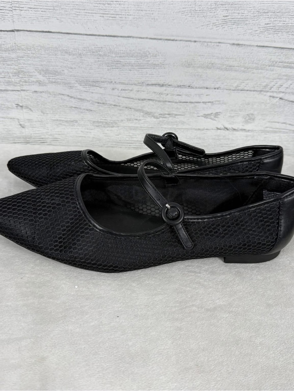 Splendid Black Mesh Pointed Mary Jane Flats - NWOT - Picture 2 of 3